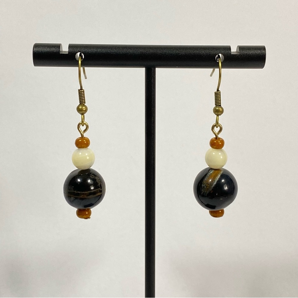 ‘Stars in the Desert’ Glass Bead Earrings Handmade - Picture 1 of 4